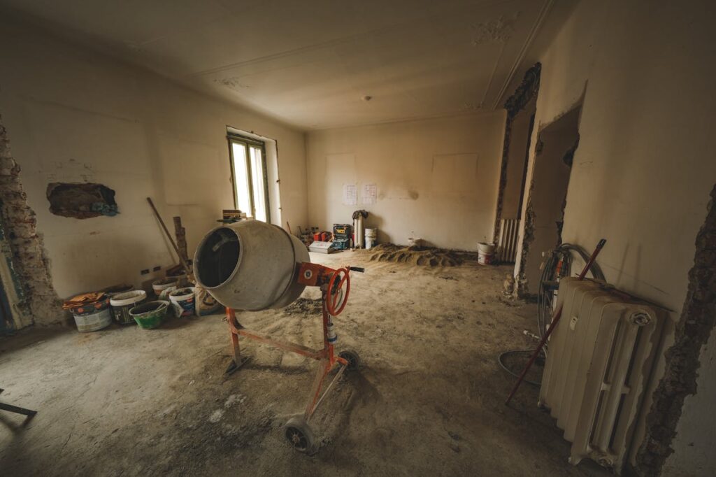 Concrete Mixer in Renovated Building